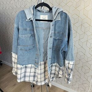 Fantasic Fawn Jean Plaid Shacked size medium oversized